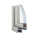 Пластиковое окно ПВХ Veka одностворчатое правое 850x600мм (ВхШ) двухкамерный стеклопакет