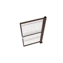 Калитка Ювента панель 3D профильная труба 40x40мм 1000x1900мм столб 60х60х2000мм с фланцем открытие наружу правое с замком ППК RAL 8017 коричневый