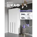 Шкаф распашной c121/2 120x240x37.5 см ЛДСП цвет белый матовый