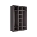 Шкаф распашной Кураж 100928 145x221.7x58 см ЛДСП цвет лиственница темная/экокожа дила
