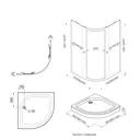Душевой уголок Doccia com/DC0000051621/1207404 1/4 круга 90x90см хромированный профиль эффект стекла прозрачный