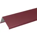 Планка ветровая для металлочерепицы 80x100 мм 2 м 0.4 мм цвет RAL 3005 красный