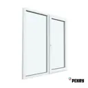 Пластиковое окно ПВХ Rehau Blitz 1300x1000мм (ВхШ) двухстворчатое глухое левое/ поворотно-откидное правое однокамерный стеклопакет