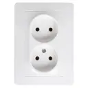 Розетка двойная встраиваемая Systeme Electric Blanca без заземления цвет белый