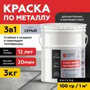 Грунт-эмаль по ржавчине 3 в 1 Актерм цвет серый полуглянцевый 0.6 л