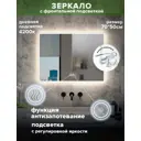Зеркало для ванной Alfa mirrors Niko-75 с вилкой Niko-75AVd с подсветкой 70x50см