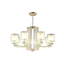 Люстра подвесная Crystal Lux Nicolas sp-pl8 gold-white 8 ламп 19 м² цвет золото/прозрачный