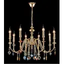 Люстра подвесная Crystal Lux Mercedes sp8 gold-color 8 ламп 19 м² цвет золото