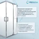 Душевой уголок Doccia DC0000054220 квадрат 90x90см хромированный профиль эффект стекла прозрачный