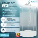 Душевой уголок Doccia Light Com/dc0000061789/1207404 1/4 круга с поддоном 100x100см профиль белый эффект стекла прозрачный
