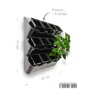 Фитомодуль Box sand-12 60x65 см в комплекте с горшками 1.6 л цвет черный