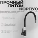 Смеситель для кухни Lemen La9006E-E9 гибкий излив 33 см цвет черный