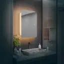 Шкаф с зеркалом Alias Эос 80x40 с тёплой LED-подсветкой универсальный