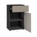 Комод Woodville 600777 1 ящик 60х41.3х93.7 см лдсп цвет антрацит / веллюто капучино