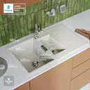 Врезная мойка Tolero TL-860 86x50x20 см кварц цвет белый