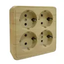 Розетка LK STANDARD 4-ая, с заземлением со шторками, сосна