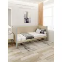 Кровать Solarius Тахта сплошное основание tahta-obiv-spin-beg80-190gol-full 90 x 101 x 200 см дерево цвет бежевый/голубой
