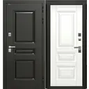 Входная дверь Dorston Термо норд правая 205x96см цвет букле чёрный/белый матовый