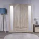 Шкаф для одежды четырехстворчатый с зеркалом 1 ящик Шведский стандарт Сириус С-2022.3 156x190x50 см ЛДСП цвет дуб сонома
