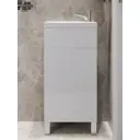 Тумба с раковиной Topline Mini TLMini2-40TUW+Ra, напольная 40.60 см, цвет Белый глянец