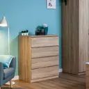 Комод Шведский Стандарт Мальта 4 ящика 80.30x98.80x48 см ЛДСП цвет дуб сонома