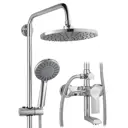 Душевая система DIKALAN D9072-1 однорычажный смеситель с тропическим душем цвет хром/белый