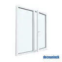 Пластиковое окно ПВХ Deceuninck Форвард двустворчатое левое поворотное/правое поворотно-откидное 1440x1450мм однокамерный стеклопакет цвет белый