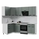 Кухонный гарнитур Стендмебель Призма УТ000588352 170x217x140 см ЛДСП цвет белый, светло-зеленый