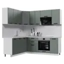 Кухонный гарнитур Стендмебель Призма УТ000588463 200x217x180 см ЛДСП цвет белый, светло-зеленый