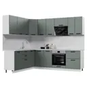 Кухонный гарнитур Стендмебель Призма УТ000588465 240x217x200 см ЛДСП цвет белый, светло-зеленый