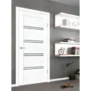 Дверь межкомнатная Velldoris Xline 4 остеклённая 200x90см ПВХ цвет белоснежное дерево без замка и петель