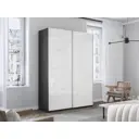 Шкаф-купе Мебельная компания е1 550551 230x140х57 см 8 полок лдсп цвет серый диамант