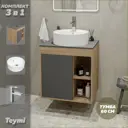 Тумба под раковину подвесная Teymi F04118 60см с раковиной цвет дуб