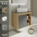 Тумба под раковину подвесная Teymi F10577 70см с раковиной цвет дуб