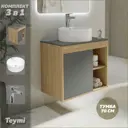Тумба под раковину подвесная Teymi F04293 70см с раковиной цвет дуб