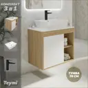 Тумба под раковину подвесная Teymi F10264 70см с раковиной цвет дуб