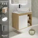Тумба под раковину подвесная Teymi F04221 70см с раковиной цвет дуб