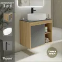 Тумба под раковину подвесная Teymi F04357 70см с раковиной цвет дуб