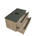 Комплект Тумба Helmi F07121 85 дуб крафт/графит, раковина Ellie 60 накладная, смеситель Diadonna высокий