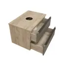 Комплект Тумба Helmi F07008 70см серый камень/дуб, раковина Solli 48 накладная, смеситель Potato высокий