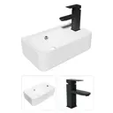 Комплект Раковина Teymi Hanna 45 правая и смеситель Helmi Pro черный матовый F07396