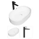 Комплект Раковина Teymi Iva 52 и смеситель Kati высокий черный матовый F07430