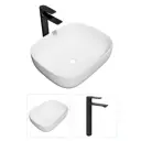 Комплект Раковина Teymi Solli 50 и смеситель Ellie высокий черный матовый F07315