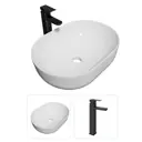 Комплект раковина Teymi Solli 48 и смеситель Helmi Pro высокий, черный матовый F07295