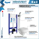 Комплект Teymi F08384 Инсталляция Aina 50, клавиша смыва Ellie белая, унитаз Hanna Pro, гигиенический душ Lina хром F08384