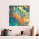 Картина без рамки Postermarket Сине-золотая абстракция 30x30 см