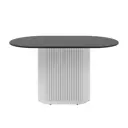 Кухонный стол овальный Genglass Trubis GGT-03-3-2-O-14080 140x80 см лдсп цвет черный