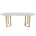 Кухонный стол овальный Genglass Violur GGT-20-1-3-20090 200x90 см лдсп цвет белый
