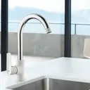 Смеситель для кухни Frap 46778 поворотный излив 23.2 см цвет белый