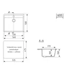 Мойка для кухни Mixline NL-TM15 58551914 66x53 см глубина чаши 180 см искусственный камень цвет черный